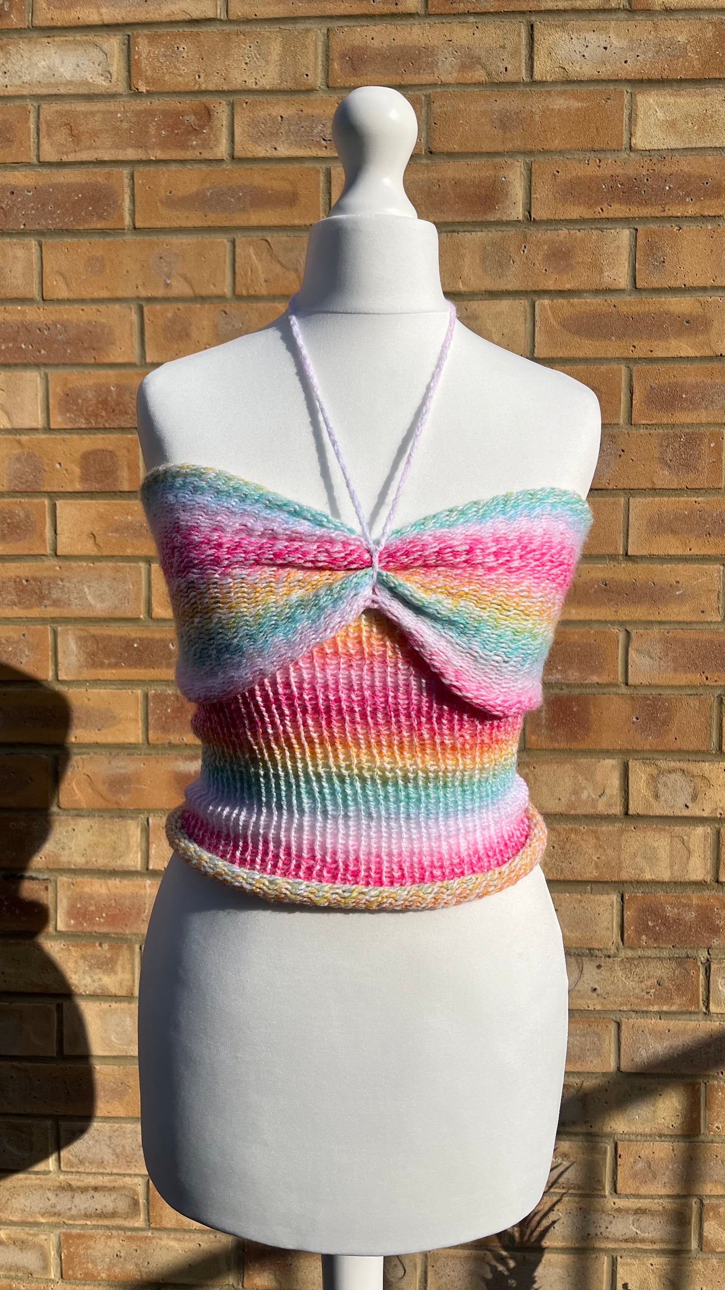 Multicoloured Sentro Knit Halterneck Tube Top