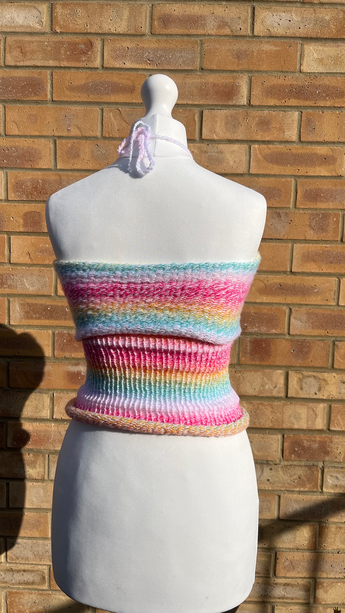 Multicoloured Sentro Knit Halterneck Tube Top