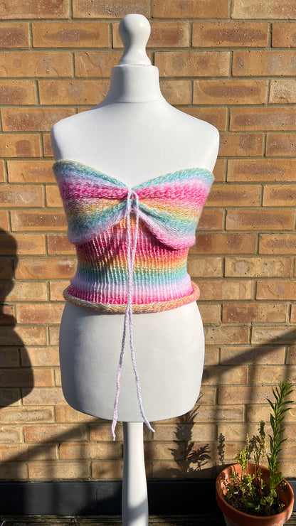 Multicoloured Sentro Knit Halterneck Tube Top