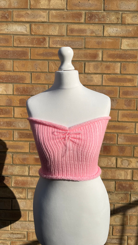 Sentro Knit Tube Top with Tie Detail