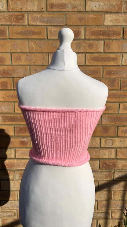 Sentro Knit Tube Top with Tie Detail