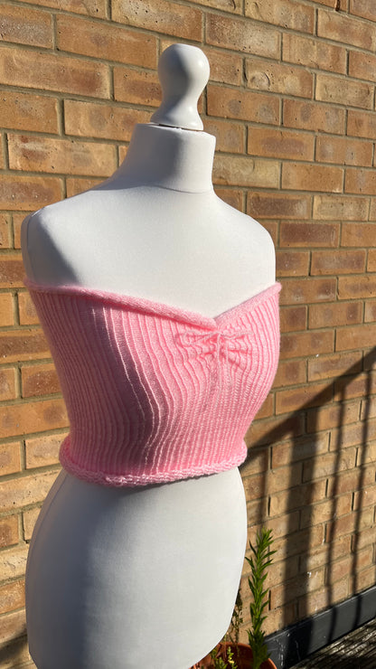 Sentro Knit Tube Top with Tie Detail