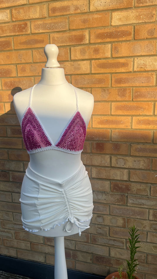 Gradient Bikini Top with Contrast Border