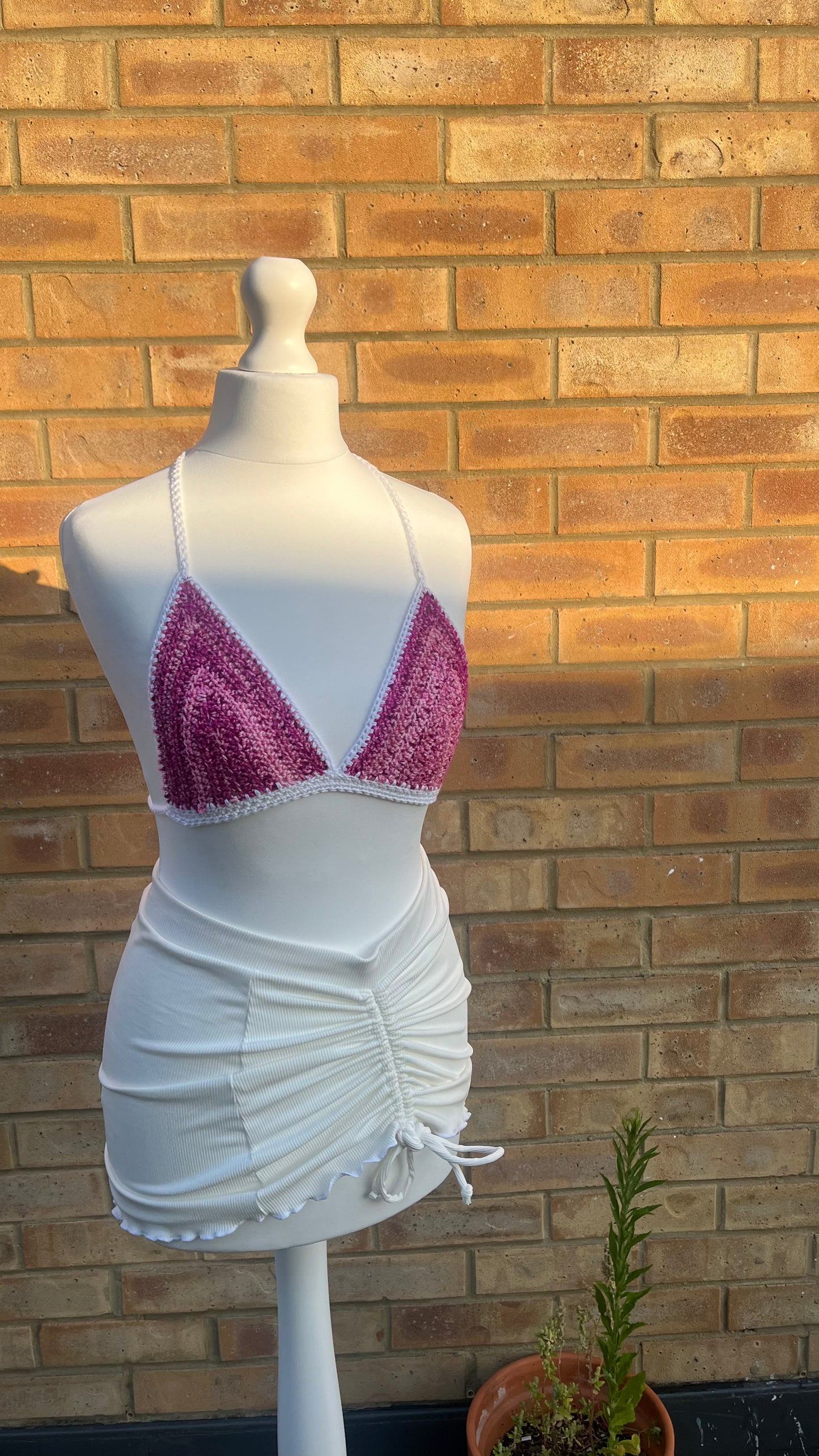 Gradient Bikini Top with Contrast Border